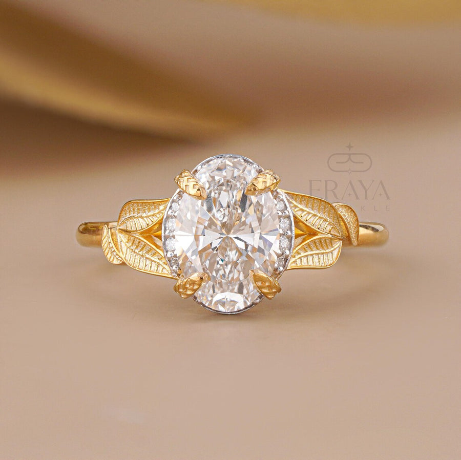 Oval Engagement Rings with Hidden Halo