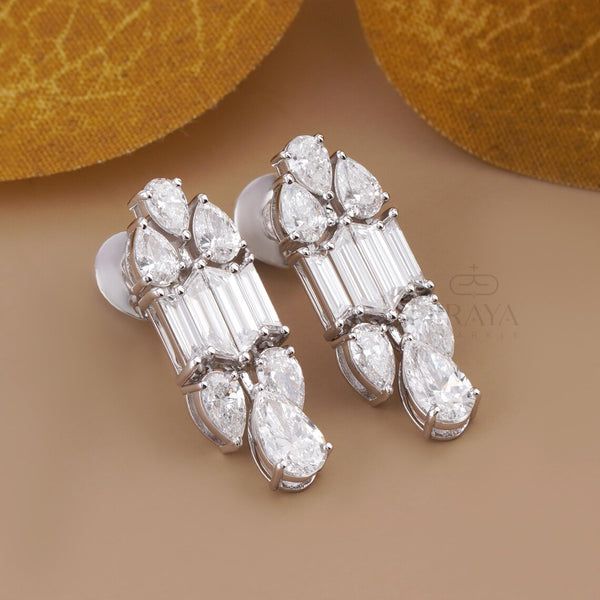Lab Grown Drop Earrings | Pear Diamond Dangles