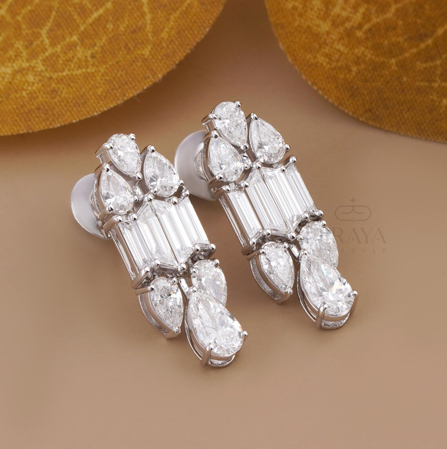 Lab Grown Drop Earrings | Pear Diamond Dangles