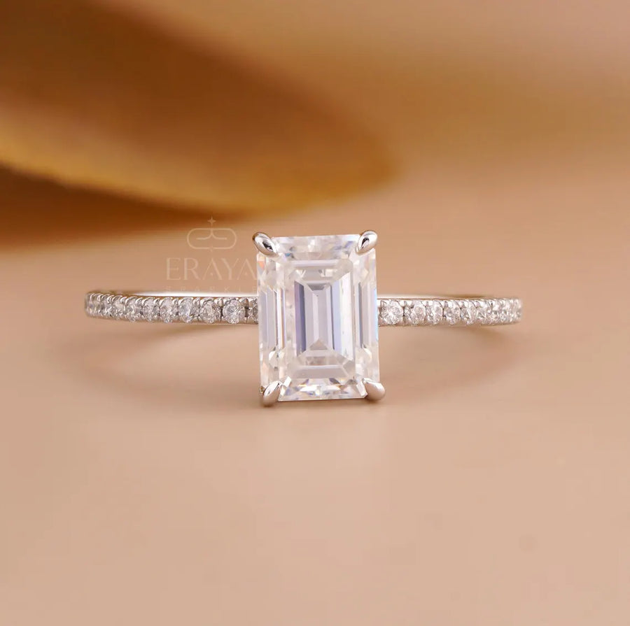 Emerald Engagement Rings Hidden Halo Luxury