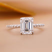 Emerald Diamond Ring Hidden Halo Pavé