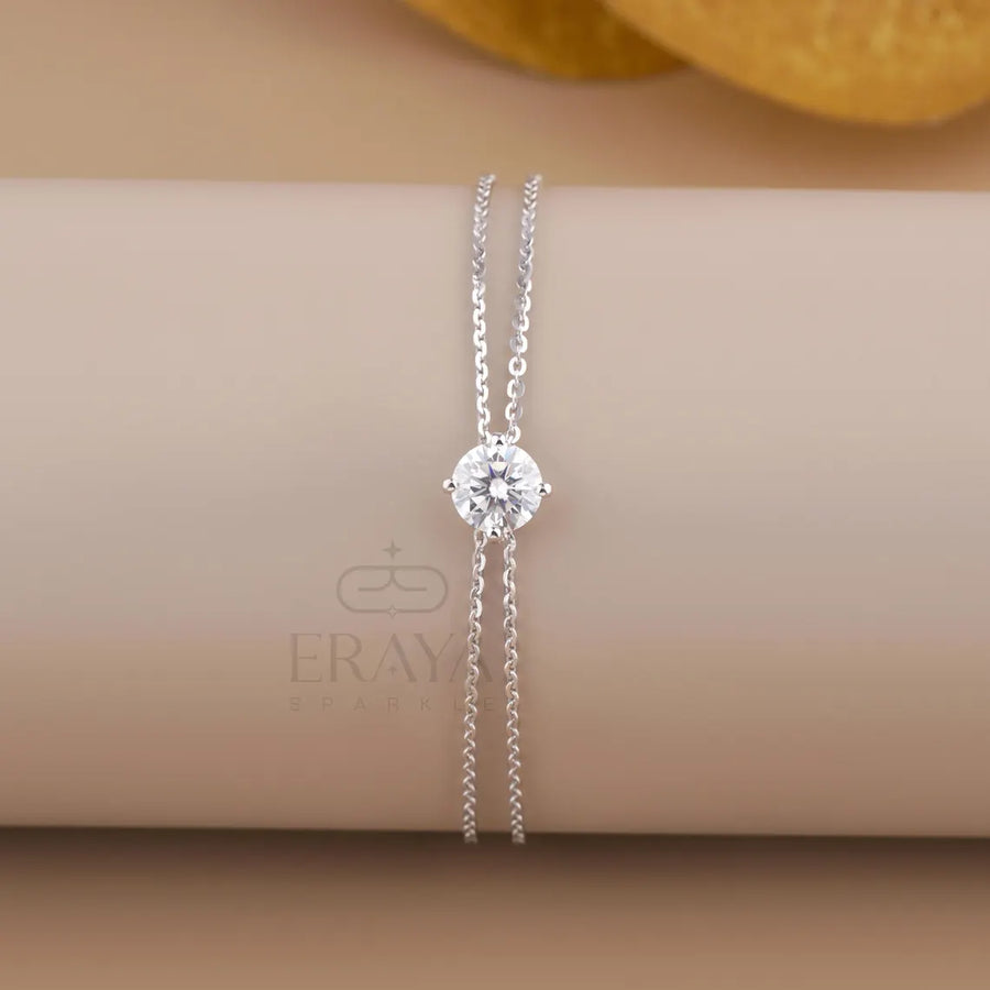 Solitaire Diamond Bracelet in Solid Gold