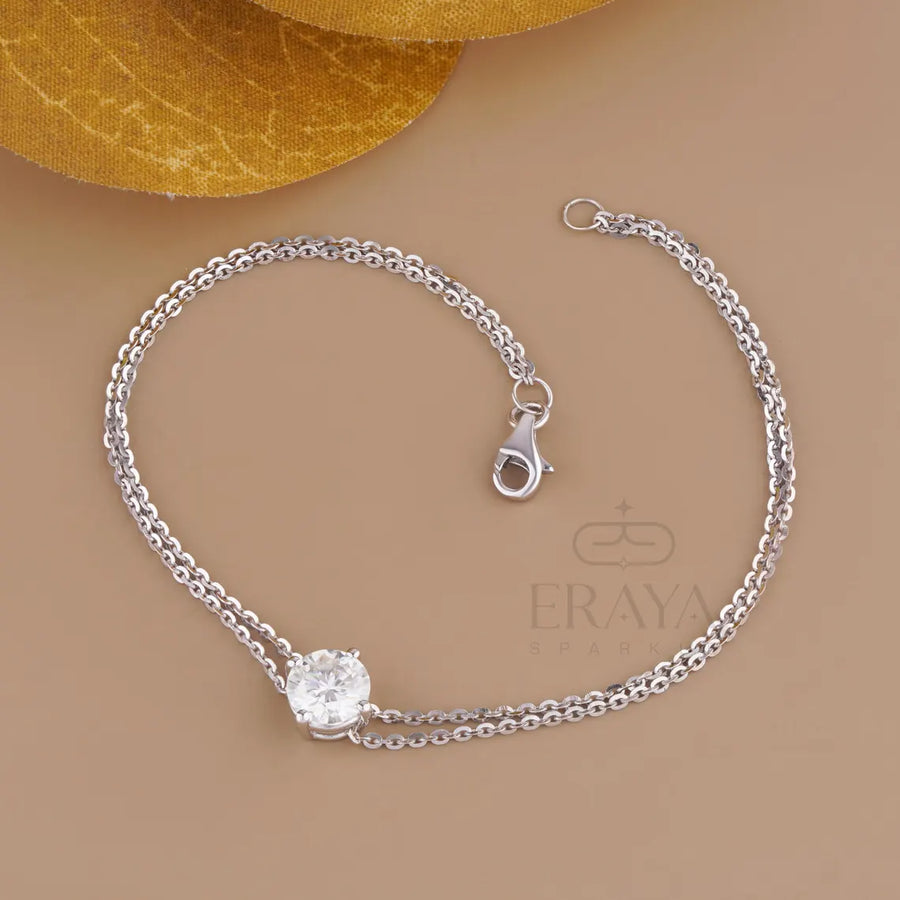 Solitaire Diamond Bracelet in Solid Gold