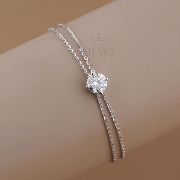 Solitaire Diamond Bracelet in Solid Gold