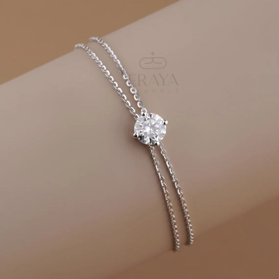 Solitaire Diamond Bracelet in Solid Gold