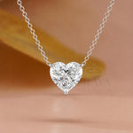 Heart Cut Diamond Pendant Solitaire Necklace