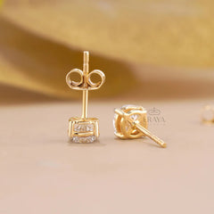 Round Lab-Grown Diamond Solitaire Stud Earrings