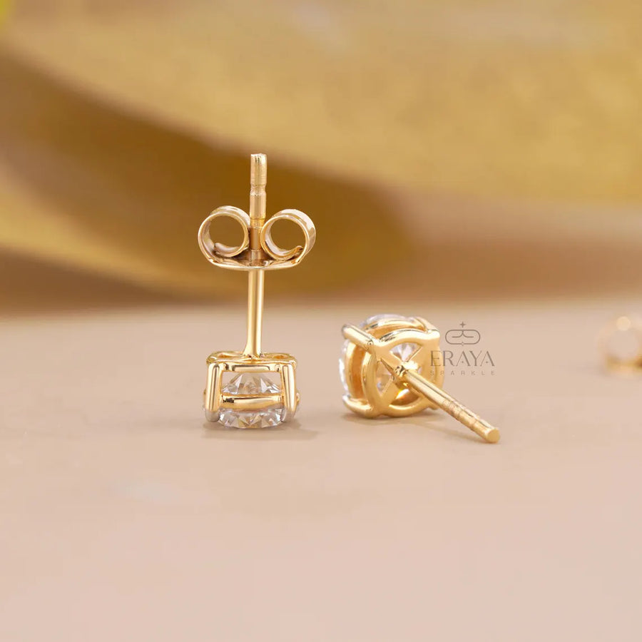 Round Lab-Grown Diamond Solitaire Stud Earrings
