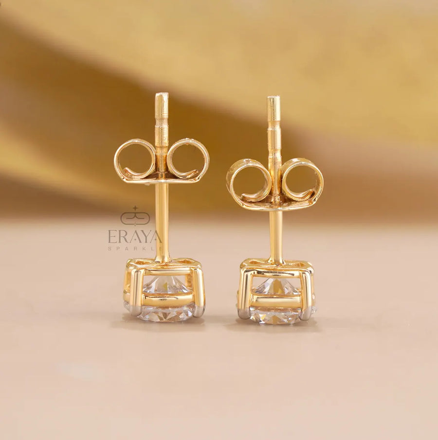 Round Lab-Grown Diamond Solitaire Stud Earrings