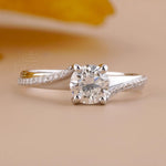 Twisted Band Engagement Ring with Lab Diamond