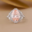 Victorian Engagement Ring | Pink Oval Halo