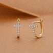 Lab-Grown Diamond Cross Huggie Hoop Earrings