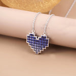 Blue Lab-Grown Sapphire Heart Pendant Necklace