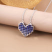 Blue Lab-Grown Sapphire Heart Pendant Necklace