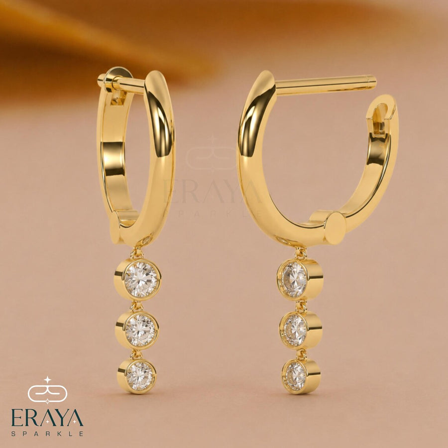 Graduated Lab-Grown Diamond Dangle Earrings