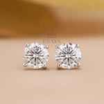 Round Lab-Grown Diamond Solitaire Stud Earrings
