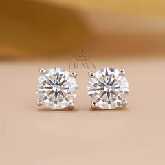 Round Lab-Grown Diamond Solitaire Stud Earrings