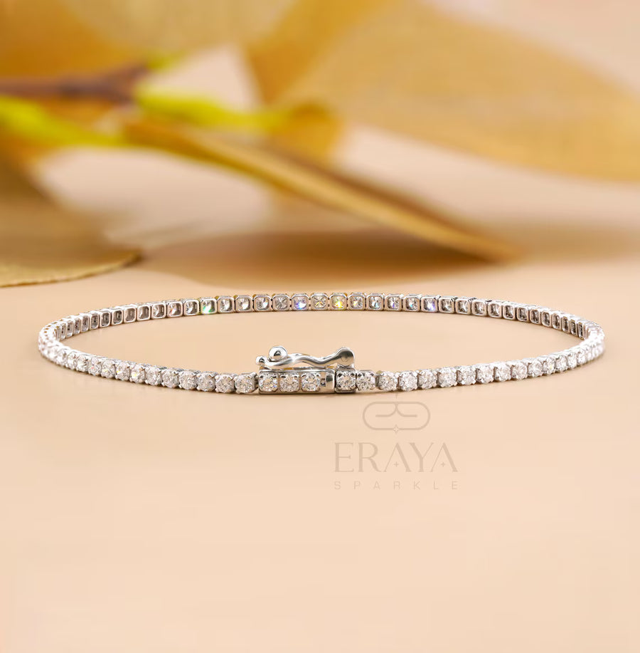 Round Lab Diamond By The Yard Bracelet