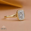 Elongated Cushion Lab Diamond Bezel Ring