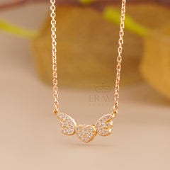 Heart & Angel Wings Diamond Pendant Necklace