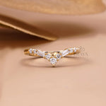 Round Baguette Lab Diamond Chevron Ring