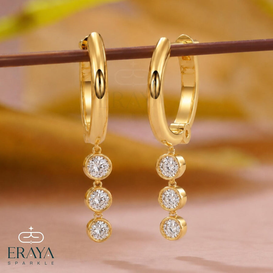 Graduated Lab-Grown Diamond Dangle Earrings
