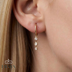 Graduated Lab-Grown Diamond Dangle Earrings