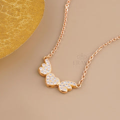 Heart & Angel Wings Diamond Pendant Necklace