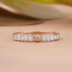 Round Lab Diamond Rose Gold Wedding Band