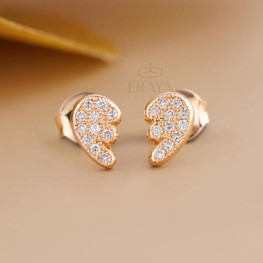 Angel Wing Lab-Grown Diamond Stud Earrings