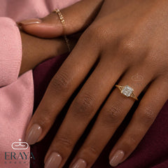 Asscher Cut Lab Diamond Bezel Split Shank Ring