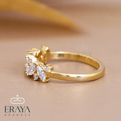 Marquise Round Lab Diamond Eternity Band