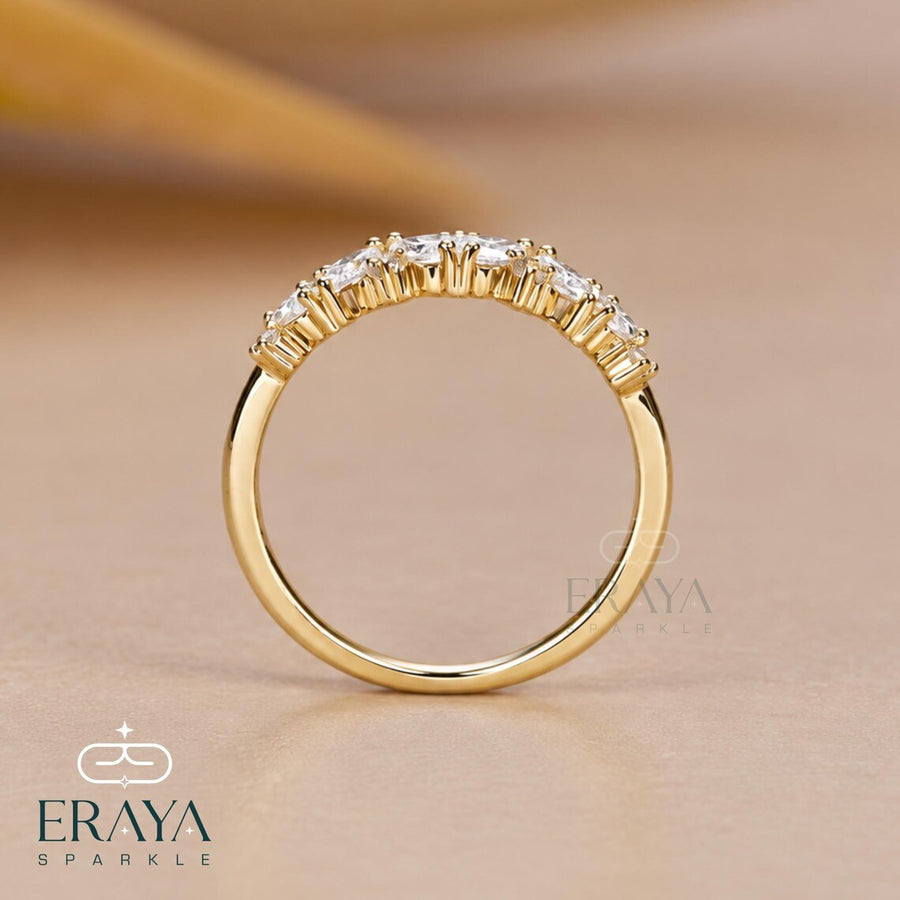 Marquise Round Lab Diamond Eternity Band