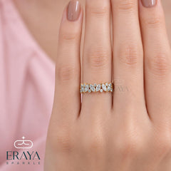 Marquise Round Lab Diamond Eternity Band