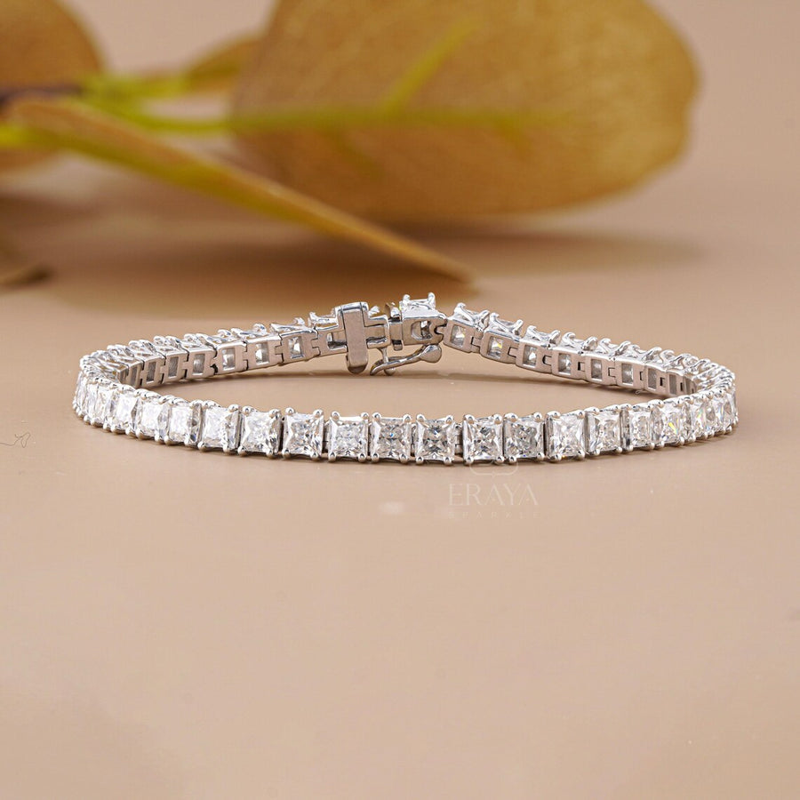 Princess Cut Lab Diamond Tennis Bracelet
