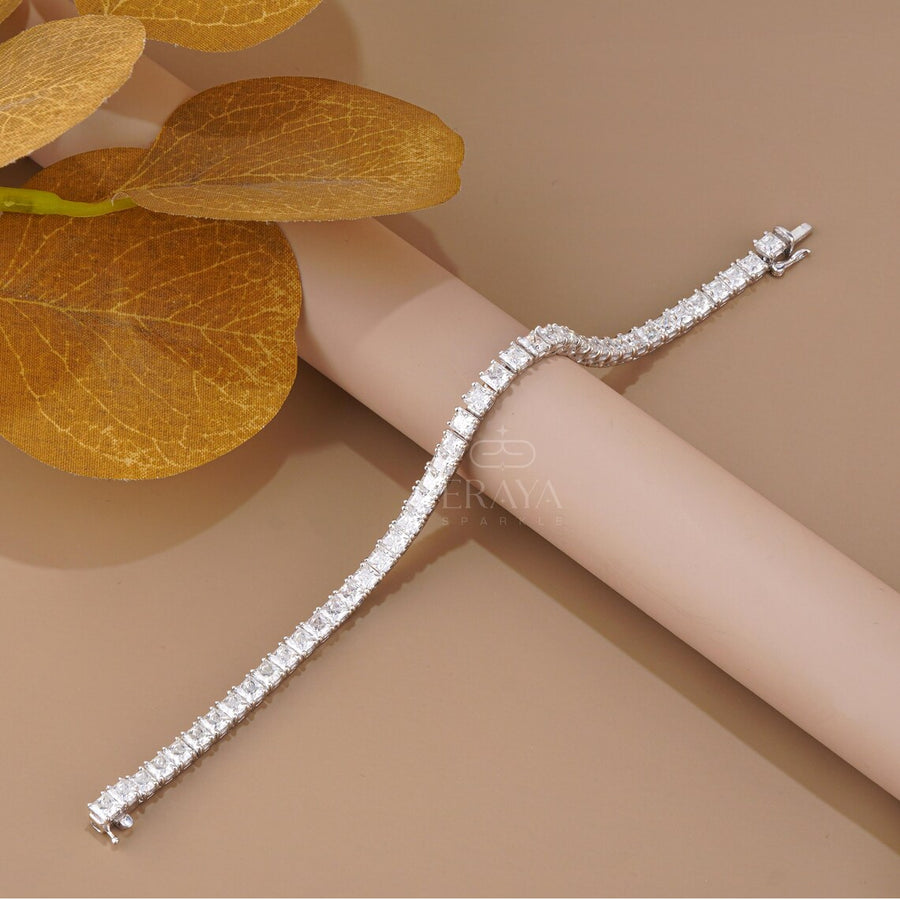 Princess Cut Lab Diamond Tennis Bracelet