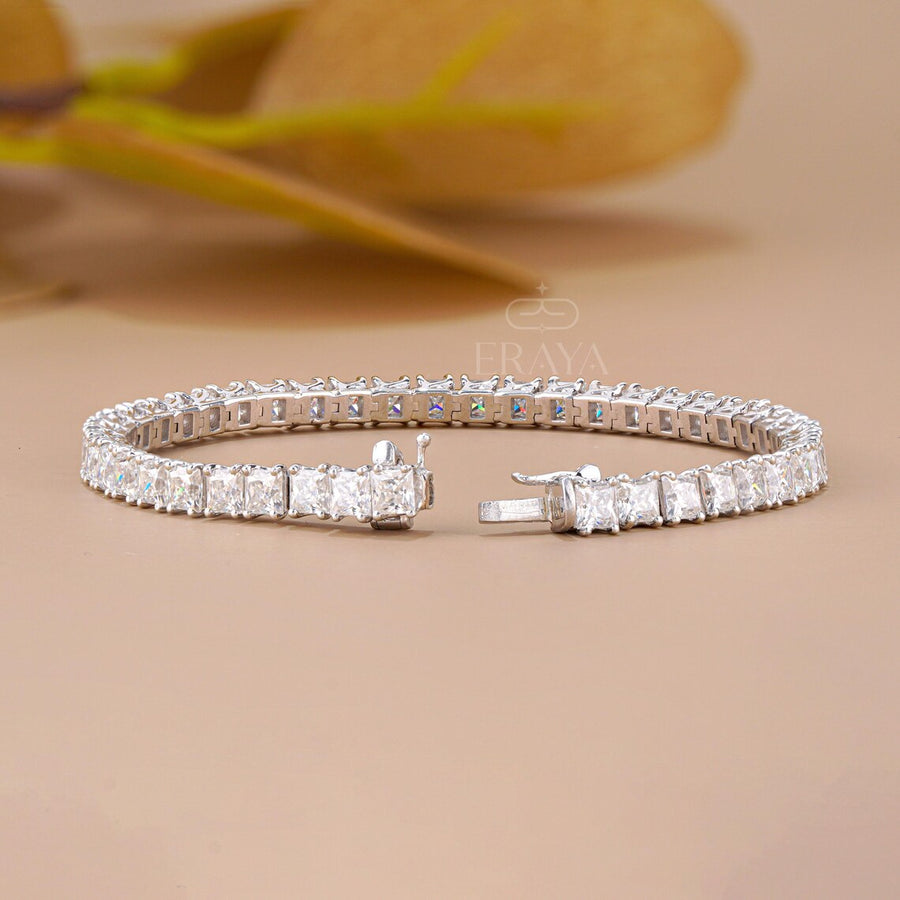 Princess Cut Lab Diamond Tennis Bracelet
