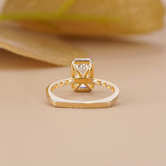 Emerald Cut Lab Diamond Bezel Baguette Ring