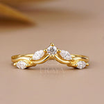 Contoured Lab Diamond Engagement Ring Set