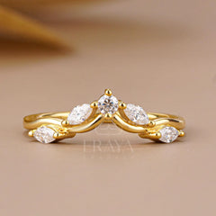 Contoured Lab Diamond Engagement Ring Set