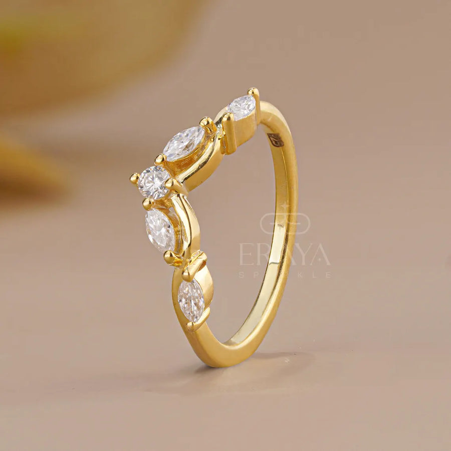 Contoured Lab Diamond Engagement Ring Set