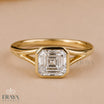 Asscher Cut Lab Diamond Bezel Split Shank Ring