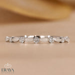 Marquise Inspired Lab Diamond Wedding Band