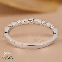 Marquise Inspired Lab Diamond Wedding Band