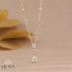 Emerald Pear Lab-Grown Diamond Drop Necklace