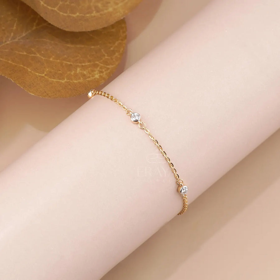 Round Lab Diamond By The Yard Bracelet