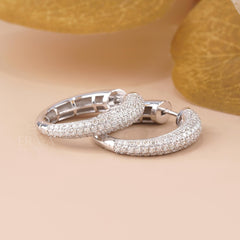 Large Pavé Lab-Grown Diamond Hoop Earrings
