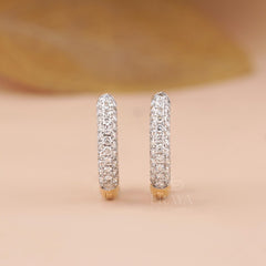 Square Pavé Lab-Grown Diamond Hoop Earrings