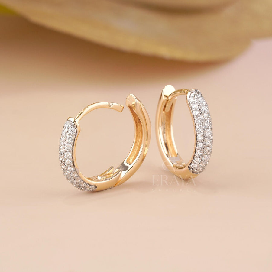 Square Pavé Lab-Grown Diamond Hoop Earrings