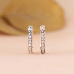 Square Pavé Lab-Grown Diamond Hoop Earrings